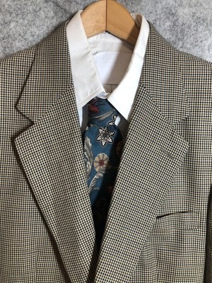 Oscar De La Renta Signature Blazer Mens 42R Brown Wool Check Sport Coat Jacket