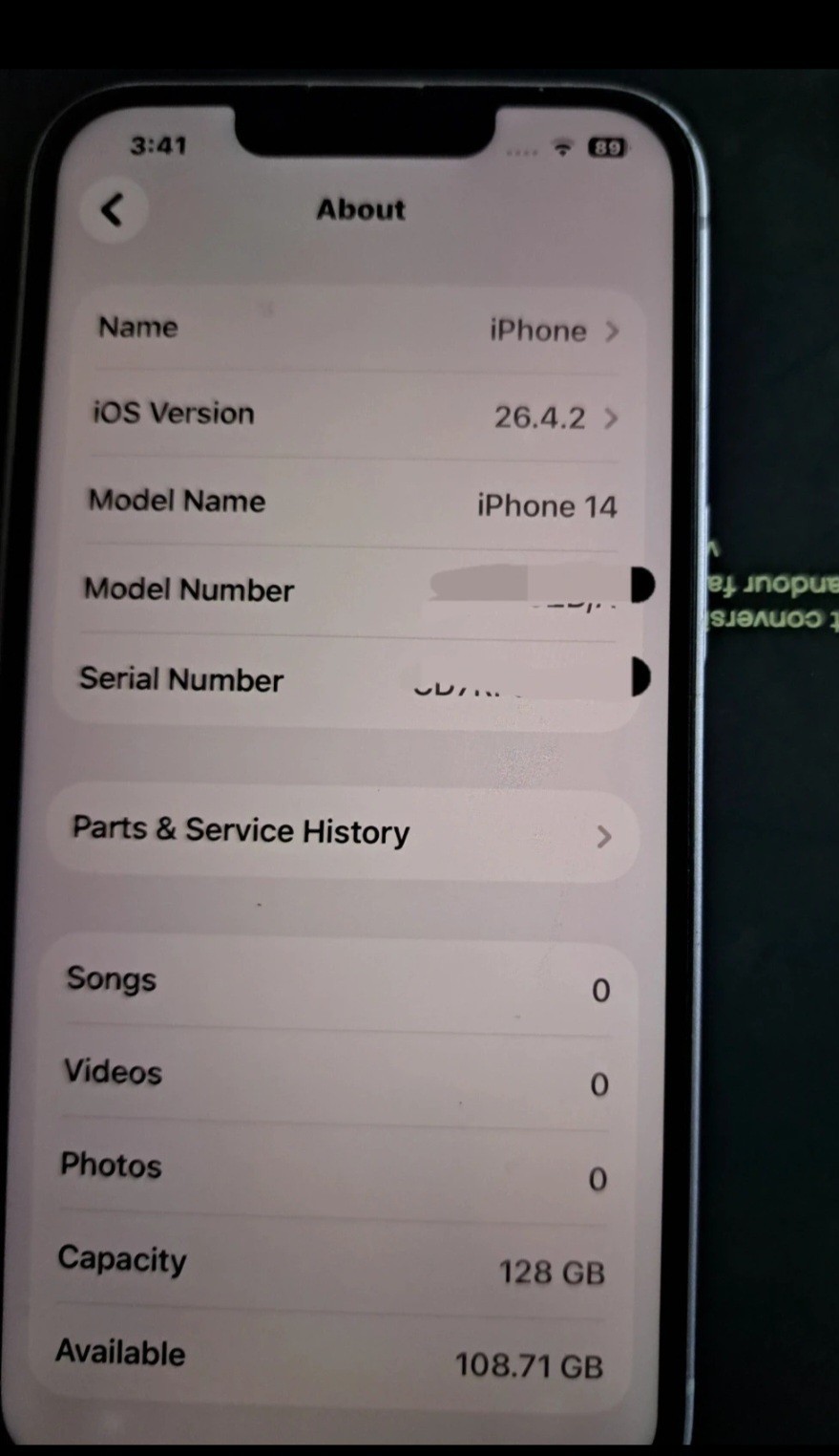 Apple iPhone 14 128GB White iOS Bar Smartphone Built-In Memory 12MP Camera