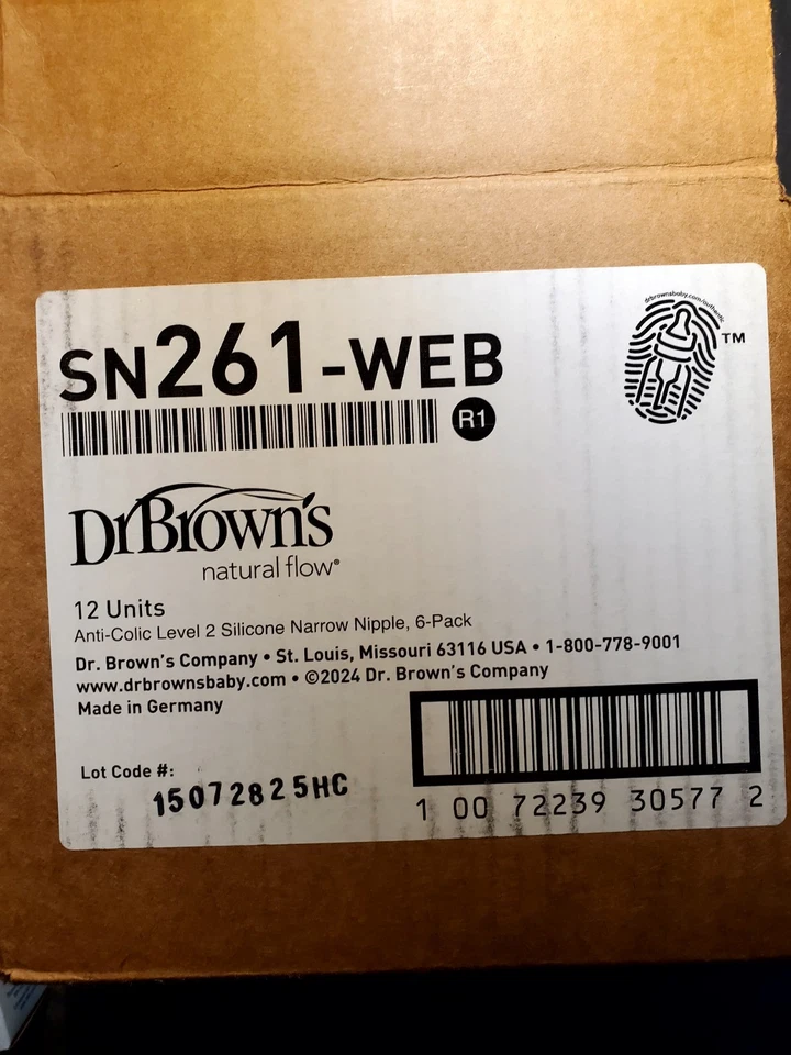 Dr. Brown's Natural Flow Anti-Colic 12 Units 6-pack Level 2 Silicone Narrow Nip - Image 3 of 4