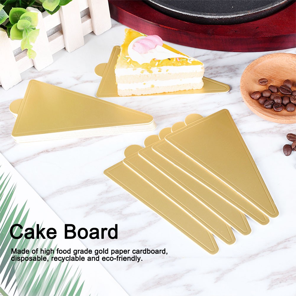 300pcs Gold Triangular Mousse Cake Boards Dessert Tray For Wedding Party Popular