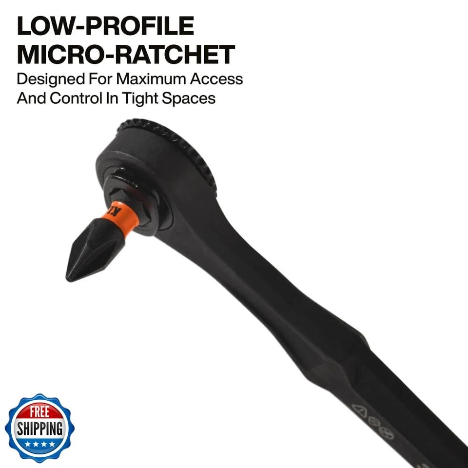 Klein Tools 32787S Slim Micro-Ratchet ProFlex Juego de Brocas de Destornillador de Impacto, 20 Piezas Foto 3 de 4