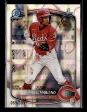 2025 Bowman #BCP-99 Naibel Mariano Chrome Prospects Lava Refractor #/399 Reds