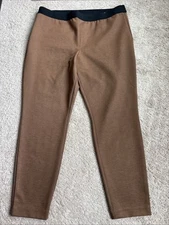 Talbots Womens Soho Ankle Pants 16P Petite Brown Waist Stretch Pull On