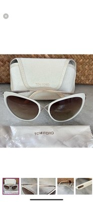 Tom Ford Dana TF371 28F White & Gold Cat Eye Sunglasses