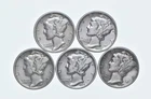 High Grade Lot 1936 1939 1939 1936 1937 Mercury Dime Collection *936