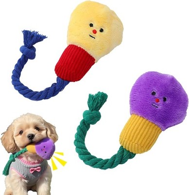 2x Dog Toy Lightbulb Squeaky Robust Antistress Puppy Tug Toy