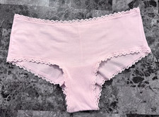 NWOT VICTORIA'S SECRET LIGHT PINK LACE TRIM CHEEKY PANTIES