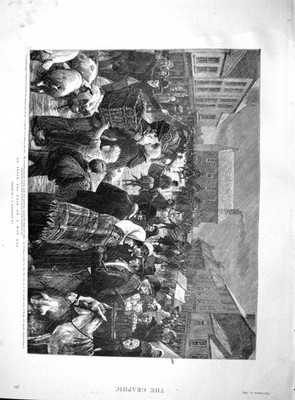 Original alter antiker Druck 1895 Irland Schweinemesse Salzindustrie Cheshire Wharf