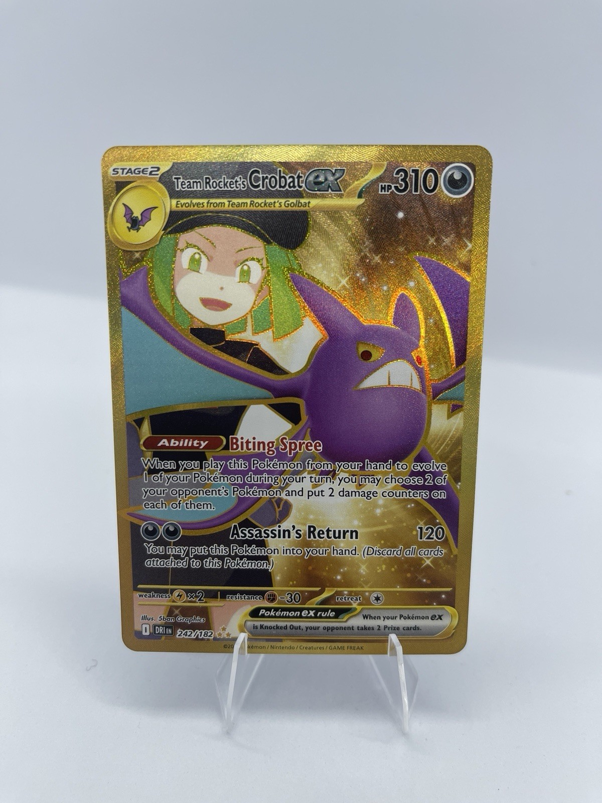 Pokémon TCG Team Rocket's Crobat EX 242/182 Destined Rivals Holo 310 HP