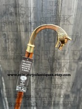 36'' Wolf Handle Wooden Walking Cane Stick Foldable Handcrafted Caved Gift