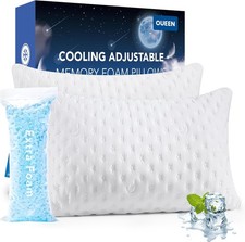 Cool Side Sleeper Pillow for Neck and Shoulder Pain, Queen Size Bed Pillow