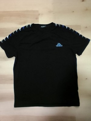 YES-STAR YOUTH Boys SIZE 4XL OR A MENS MEDIUM KAPPA BLACK SHIRT FROM SICILY