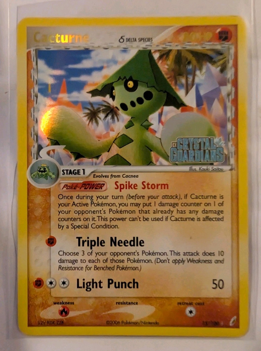 Cacturne (Delta Species) 15/100 Crystal Guardians Reverse Holo Stamp NM