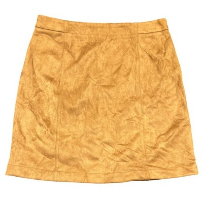New Ann Taylor Factory Skirt 10 Camel Tan Faux Suede A Line Mini item