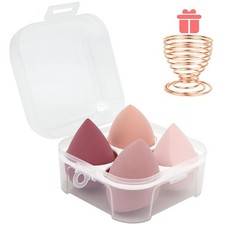 4PCS Makeup Sponge Set with Holder and Egg Case Beauty Blender for Foundation