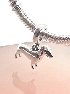 WURST WELPE WELPE HUND DACKEL CHARM GESCHENK   925 STERLING SILBER FÜR ARMBAND