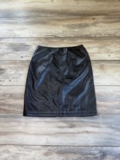 Wilson s Maxima Black Leather Pencil Mini Skirt With Back Slit Size 6