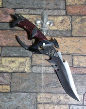 Dragon Fantasy Knife Designed by Gil Hill with Leather Sheath