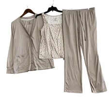 NWOT Live 2 Lounge Women's S 3-Piece Lounge Set  Tan & Leopard Print