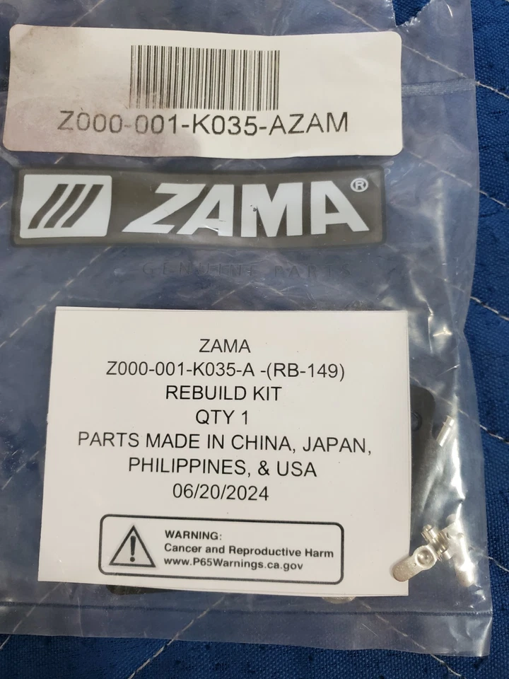 Kit de reconstrucción de carburador para Husqvarna 235 236 240 435 JONSERED CS 2234 2238 ZAMA RB-149 Foto 3 de 3