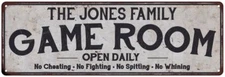 THE JONES FAMILY Personalized Game Room Country Metal  Sign 106180042153