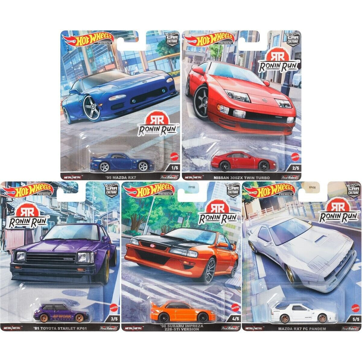 Hot Wheels Premium Car Culture 2023 Ronin Run Set of 5 Hot Wheels Premium Car Culture 2023 Ronin Run Set of 5