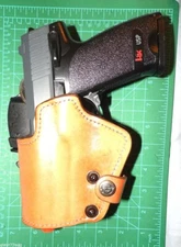 Front Line LKC22L-BR BFL LH Leather Kydex Belt Holster Suede Lined H&K USP 4.25"