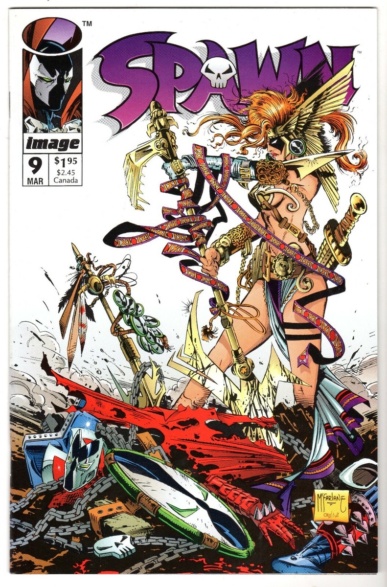 Spawn #9 with attached Poster - First Angela, Near Mint Minus