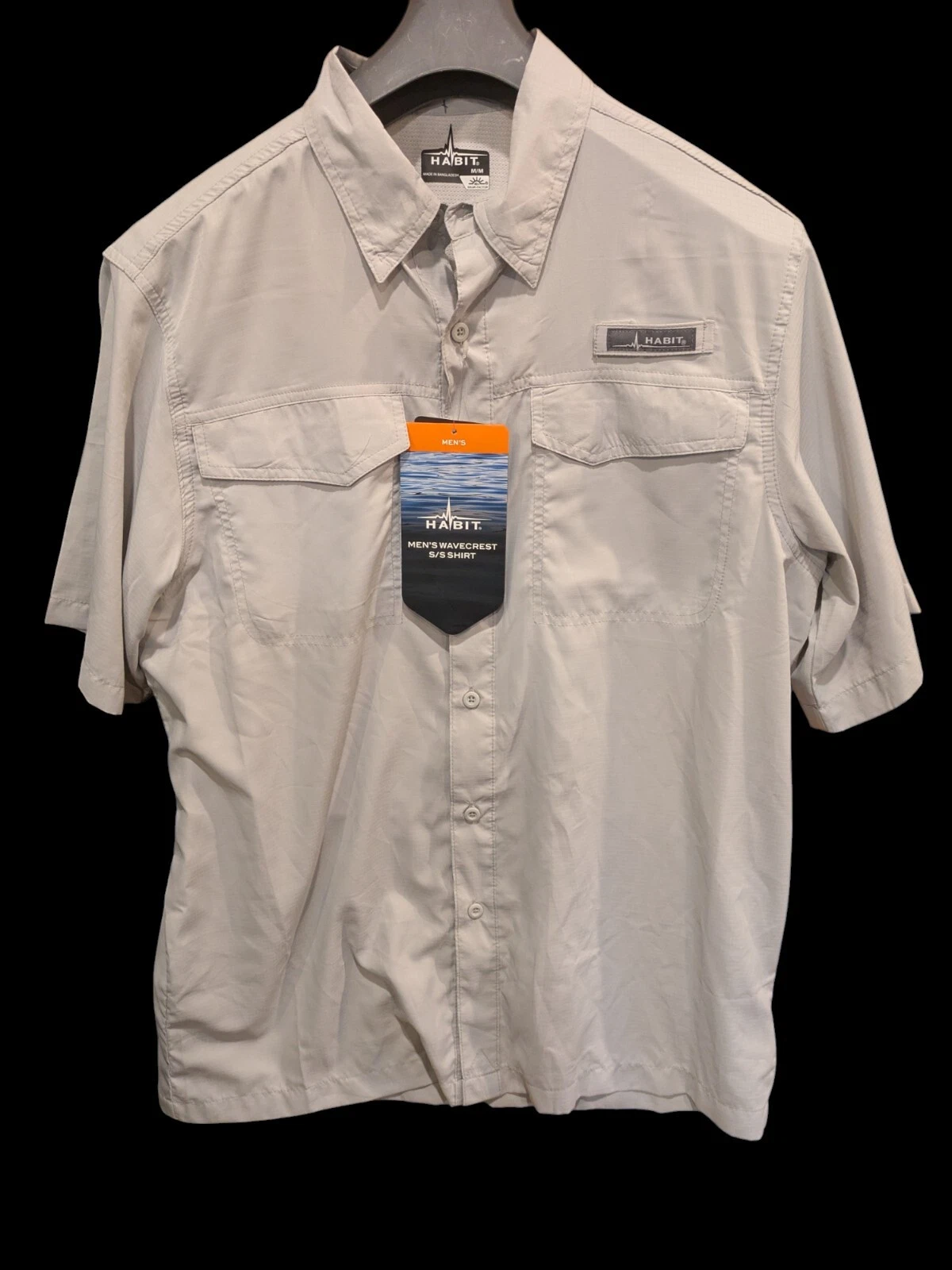 Habit Short Sleeve Fishing Shirt Men's Size Med UPF 40 Solar Factor Protection