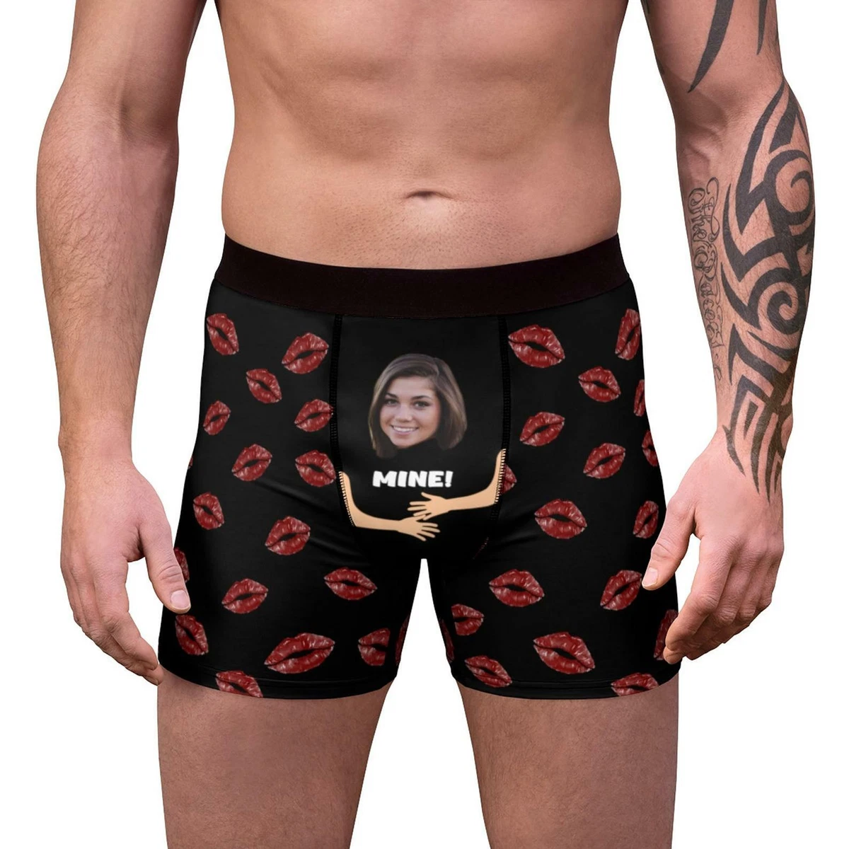 Face Photo on Underwear Valentine's Day Gift, Custom Face Boxers,  Personalized P