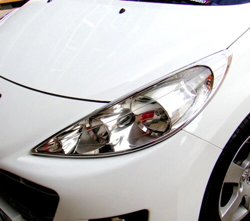 Cubierta de bisel de faros cromados llanta envolvente para Peugeot 207 07-14 Foto 2 de 3