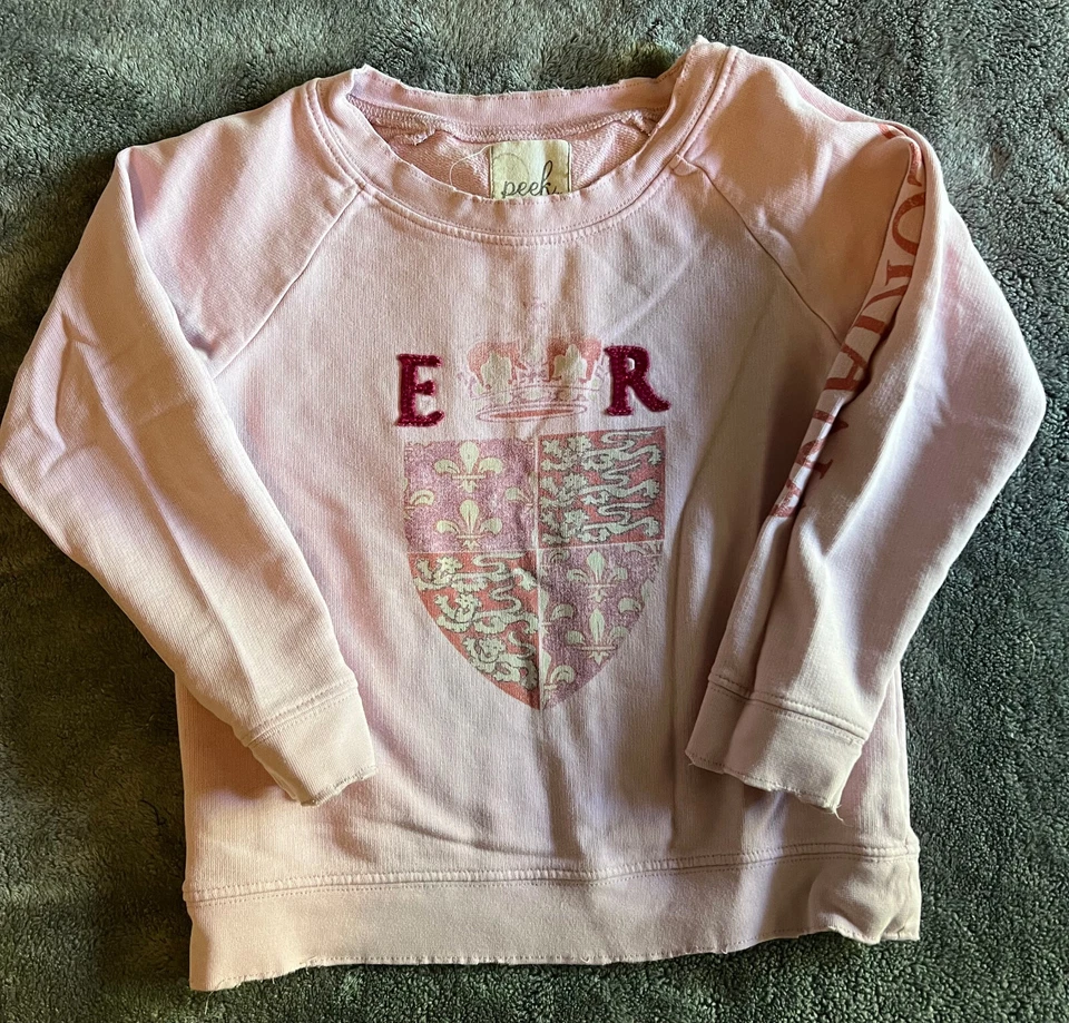 Lot of 2 Peek Girls Long Sleeve Crewneck Pink Print Graphic Sweatshirt Size 5 - Image 4 of 4