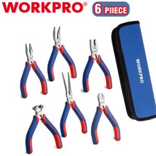 WORKPRO 6PC Mini Pliers Set Needle Nose Diagonal Long Nose Bent Nose End Cutting