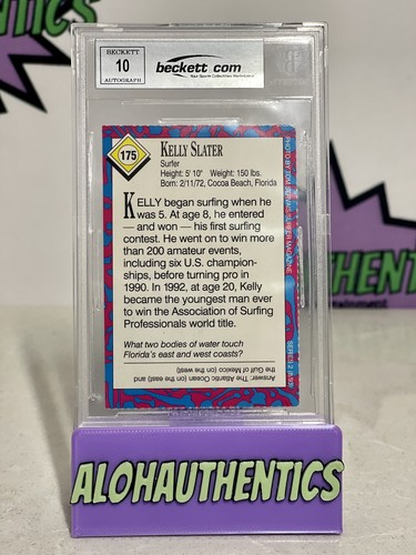KELLY SLATER SIGNED IP 1993 SI FOR KIDS ROOKIE CARD BECKETT AUTO 10 FUTERA WSL - Picture 2 of 2