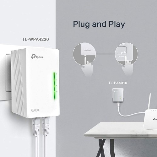 TP-Link TL-WPA4220 KIT 600 Mbit/s Eingebauter Ethernet-Anschluss WLAN 2 Stücke - Afbeelding 2 van 3