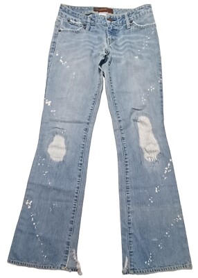 Vtg Y2K Premium62 Blue Asphalt Denim Low Rise Bootcut Jeans Junior's Size 1