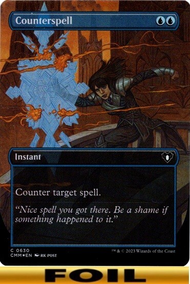 Counterspell ** FOIL BORDERLESS ** #630 - Commander Masters - CUC NM MTG