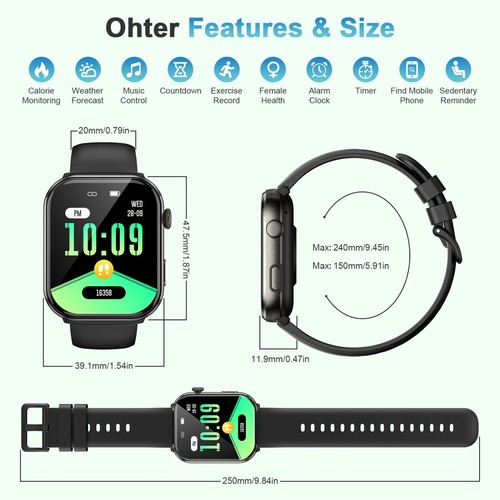 🥇2025 Upgrade Smart Watch (Answer/Make Call), 1.96" Smartwatch Women Men 800mAH - Picture 9 of 9