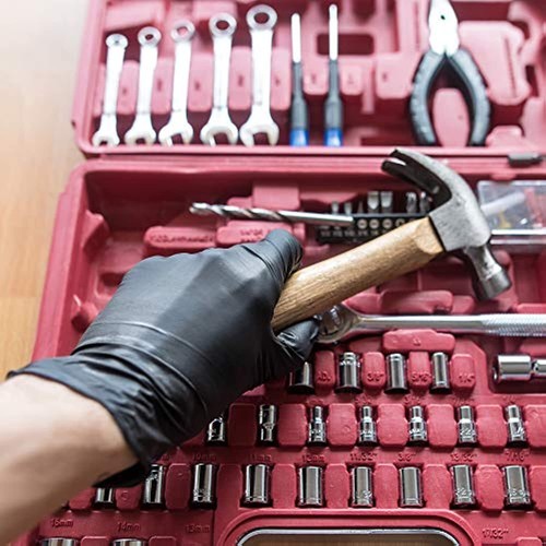 GLOVEWORKS Black Disposable Nitrile Industrial Gloves, 5 Mil, Latex & - Picture 8 of 8
