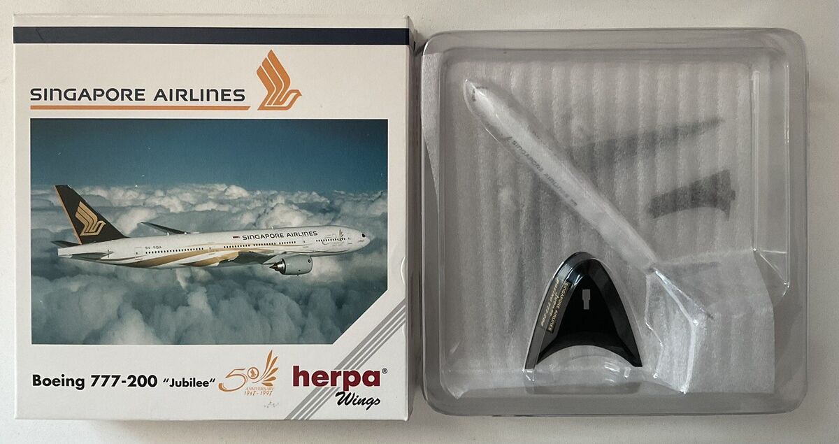 HERPA WINGS 1/500 SINGAPORE AIRLINES BOEING 777-200 'JUBILEE HERPA WINGS 1/500 SINGAPORE AIRLINES BOEING 777-200 'JUBILEE
