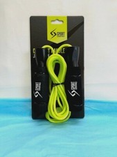 New Jump Rope 9 FT. Comfort Foam Handles By Sport Essentials. Black/Lime Green.
