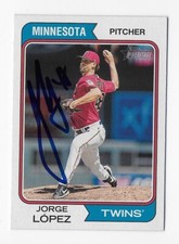 2023 TOPPS HERITAGE JORGE LOPEZ TWINS NATIONALS AUTOGRAPHED SIGNED BASEBALL CARD