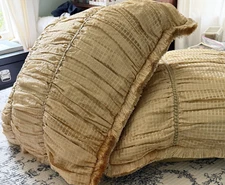 Extra Large Decorative Bed Pillow Custom made Shirred Organza  ZZ490