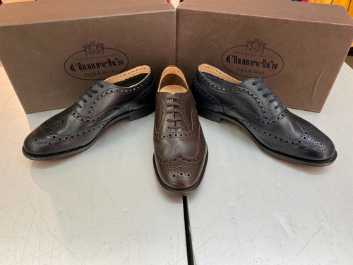 Church's Burwood H traforata brogue in pelle blu, marrone, nera. Sfoderate  | eBay