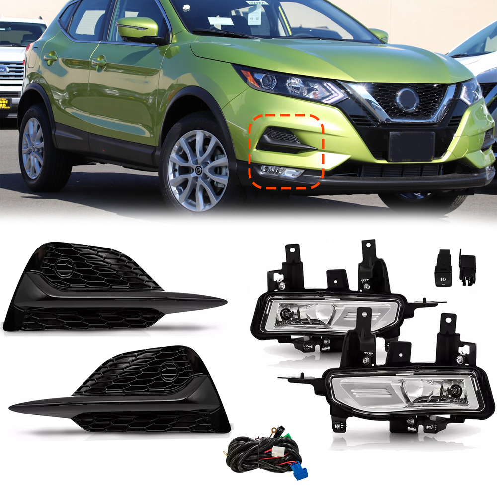 2020-2022 Nissan Rogue Sport Fog Light Kit with Switch Bracket and Bumper Cover