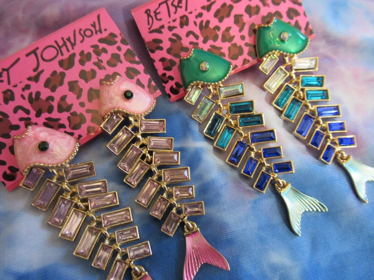 Betsey johnson fish earrings deals
