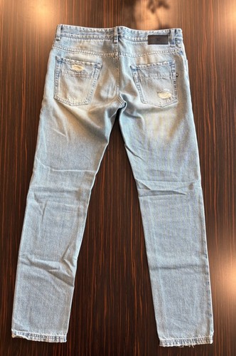 FENDI men's light blue distressed logo FF jeans size 33 - Picture 12 of 13