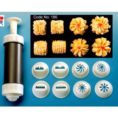 Pineapple Jam Tart Nastar Semperit Plunger Presser Cookies Tool 8 Pattern Mold