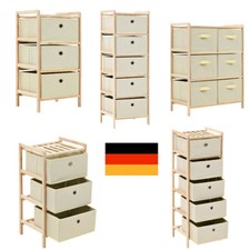 Schubladenkommode Korbregal Aufbewahrungssystem mit 3/5/6 Schubladen aus Stoff