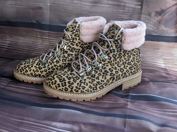 Silent D Hiker Boots women's Animal Print Leopard Rexi fur lined